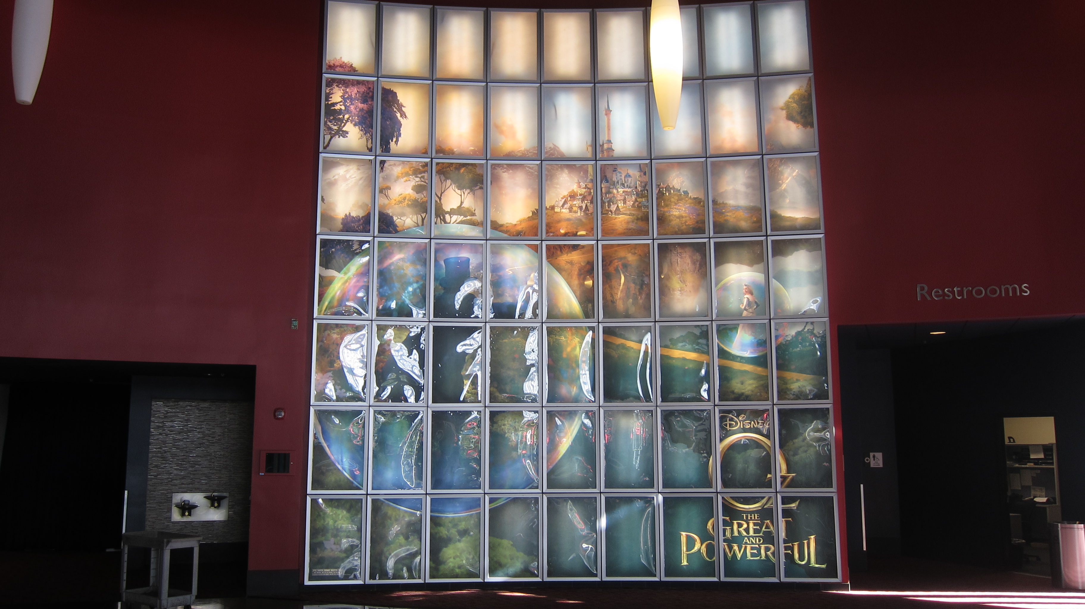 Giant backlit wall for Disney's OZ THE GREAT AND POWERFUL at the ArcLight Beach Cities.