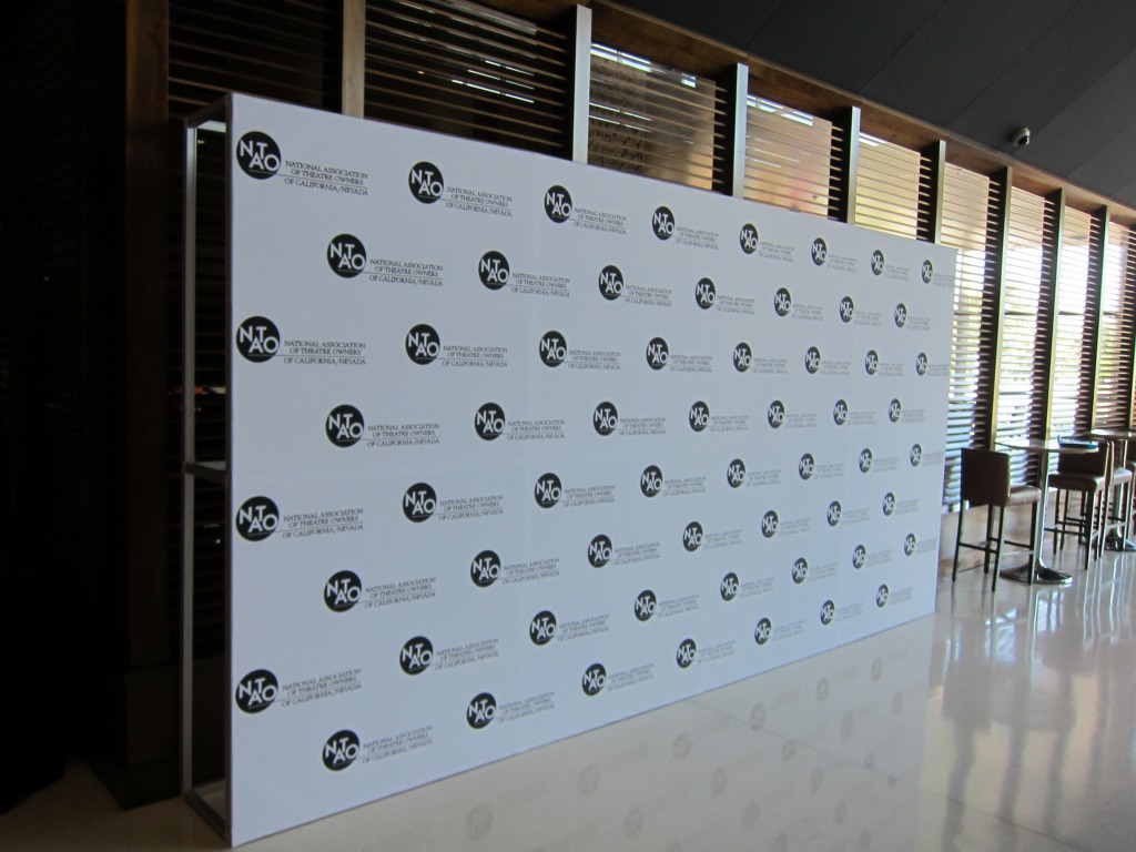 NATO step & repeat wall for photo ops.