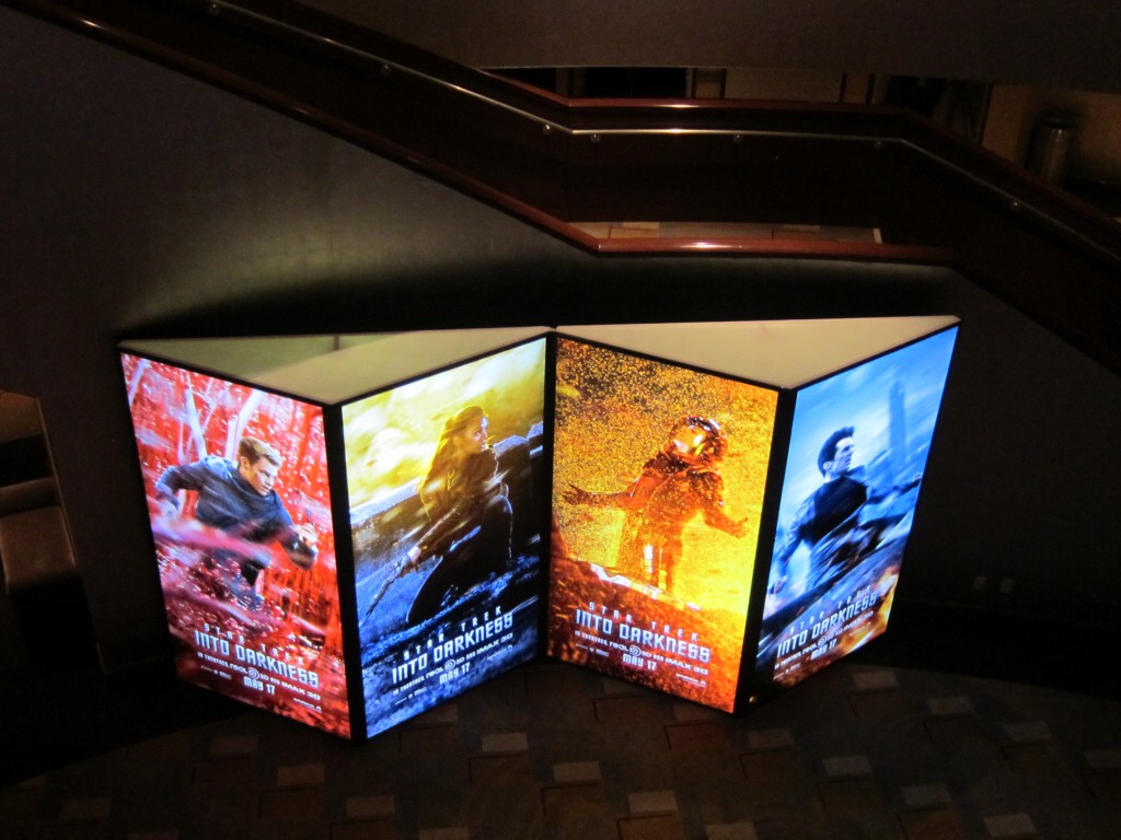 STAR TREK INTO DARKNESS 4 sided backlit cube reconfigured into accordion shape for the film's premiere at the Dolby Theatre in Hollywood..