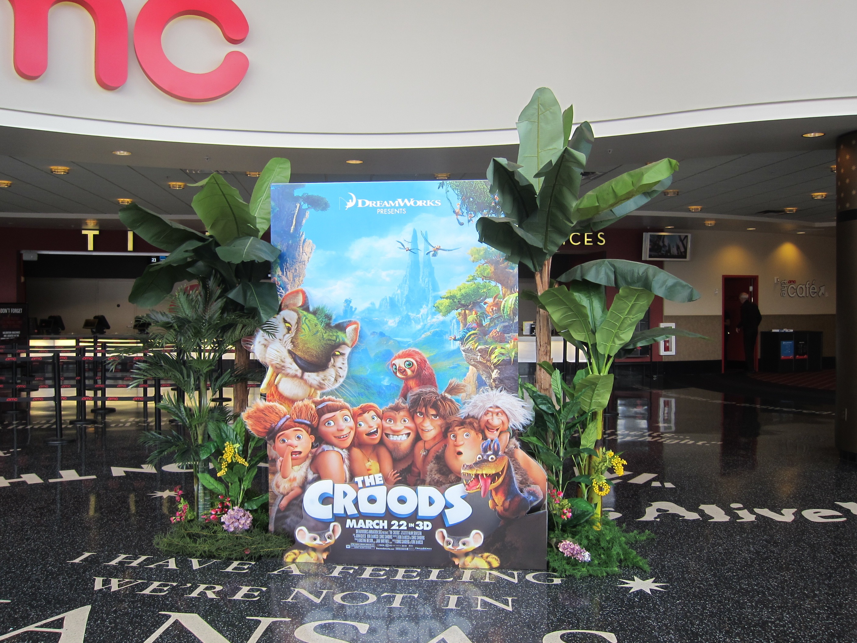 THE CROODS display consists of multiple layers of graphics printed on clear plexi and framed by the T3 system.