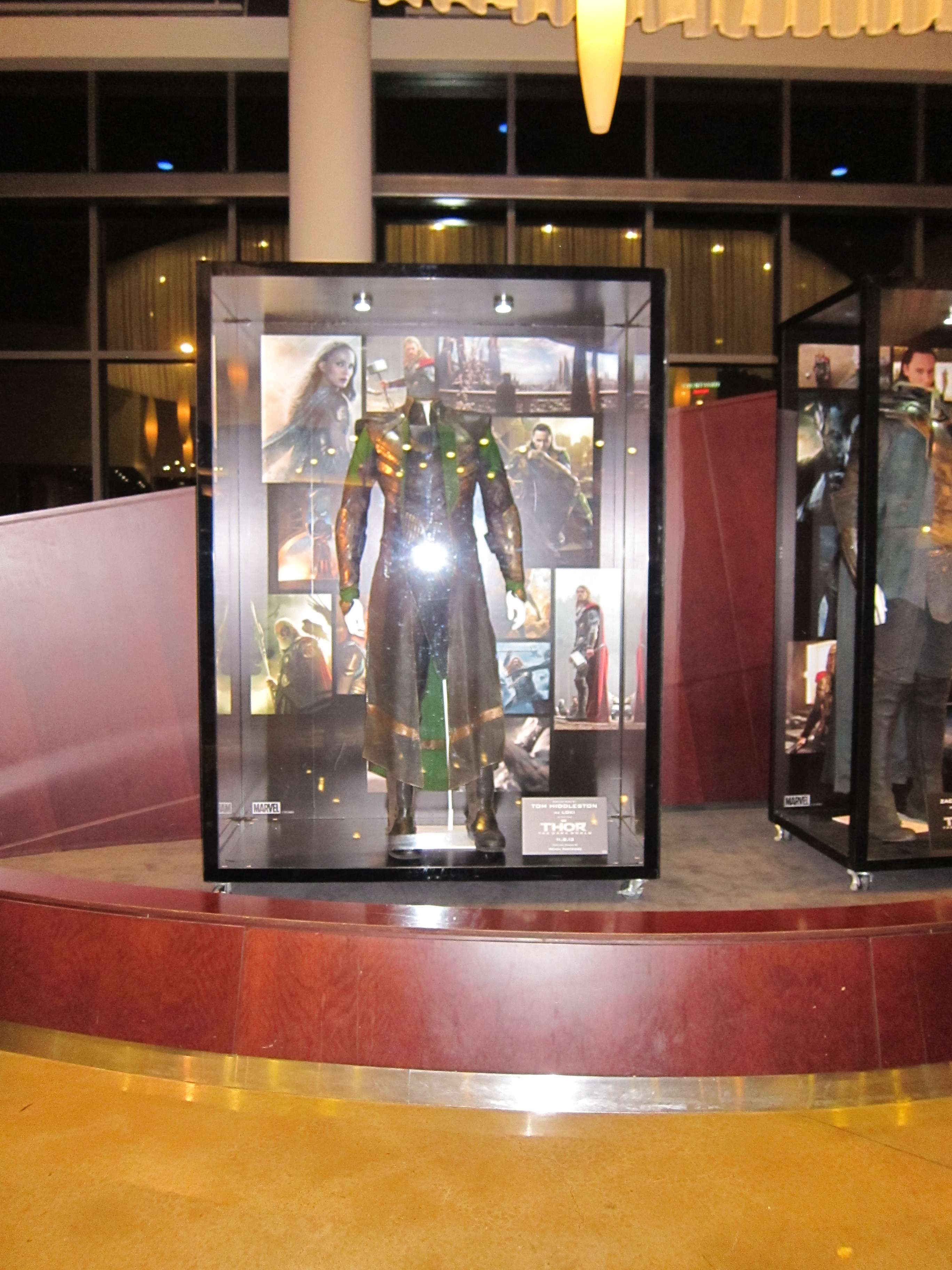 Costume worn by Tom Hiddleston in THOR:  THE DARK WORLD at the ArcLight Sherman Oaks.