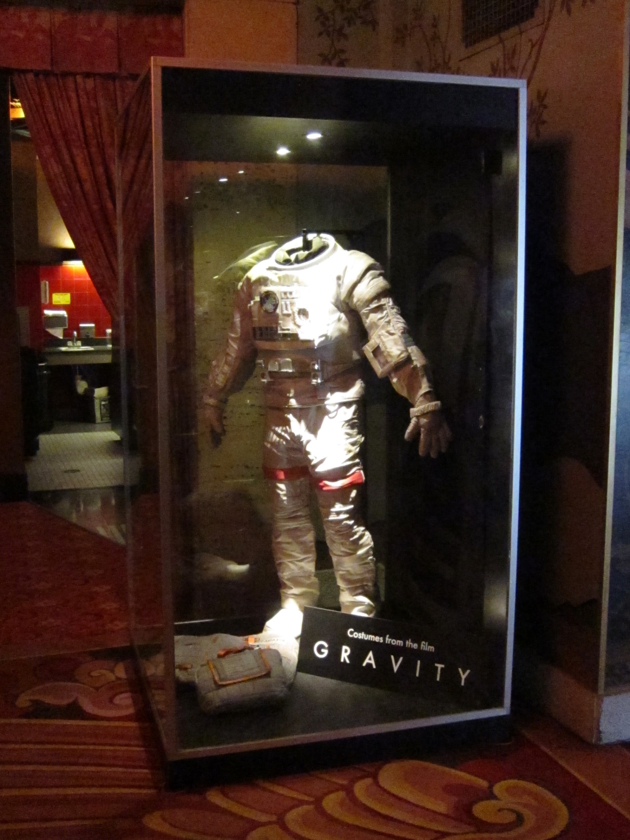 George Clooney's space suit with some props used in the making of GRAVITY.