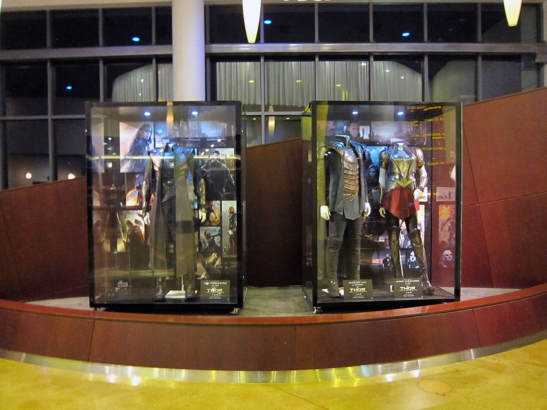 THOR:  THE DARK WORLD costume & prop exhibit at the ArcLight Sherman Oaks.